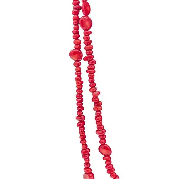Vintage Long Red Coral Beaded  66" Over the Head Necklace 112.76g - Picture 2 of 8
